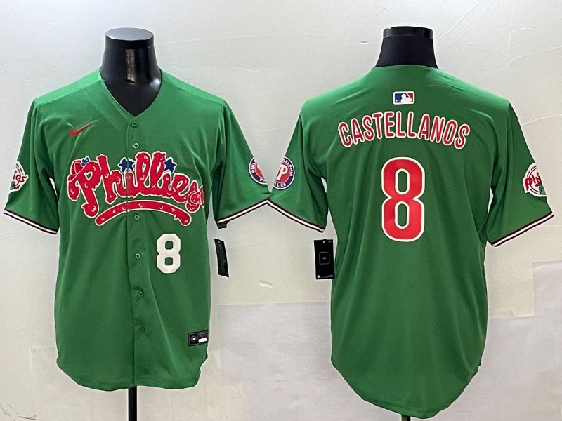 Men Philadelphia Phillies #8 Castellanos Green Fourth generation Joint Name Nike 2025 MLB Jersey style 3->philadelphia phillies->MLB Jersey